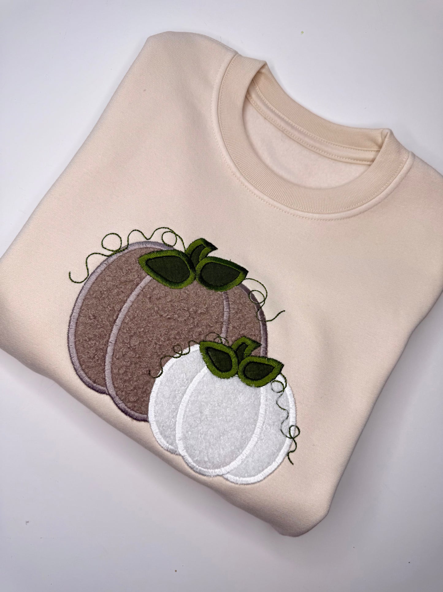 Cream Beige Pumpkin Teddy Bear Fabric sweatshirt