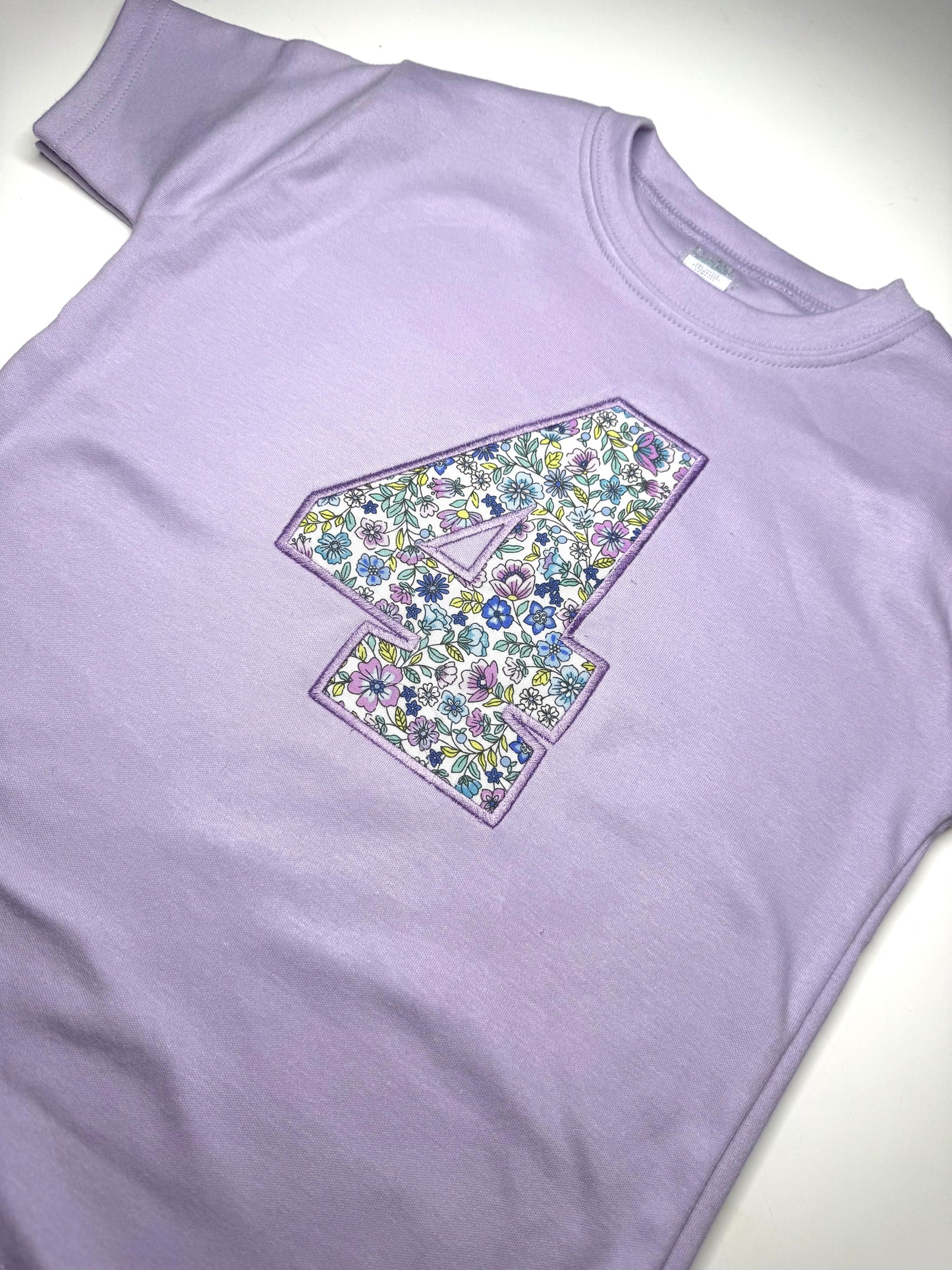 Lilac Floral Birthday Number T-Shirt