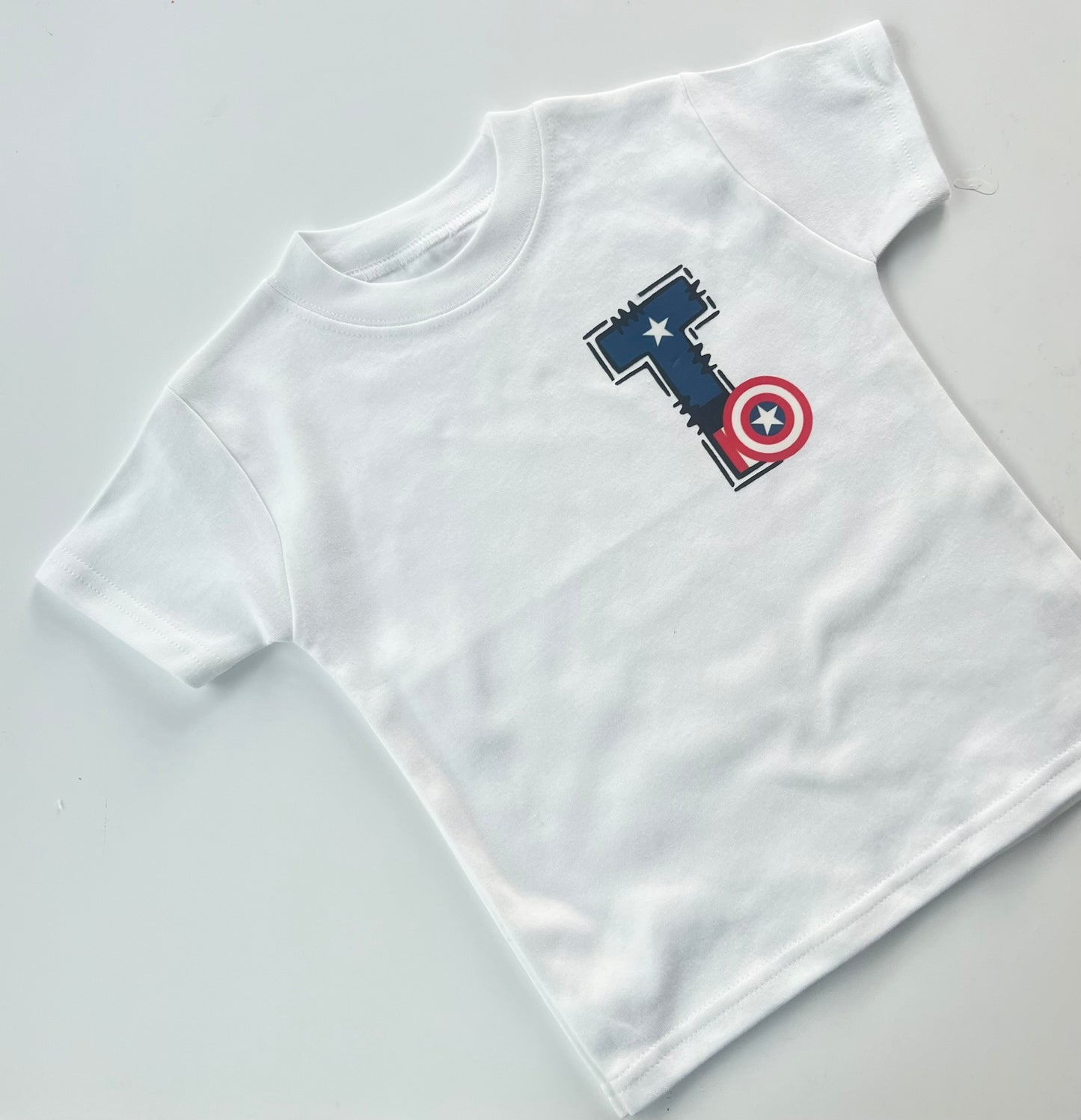 Superhero Captain inspired Initial T-Shirt