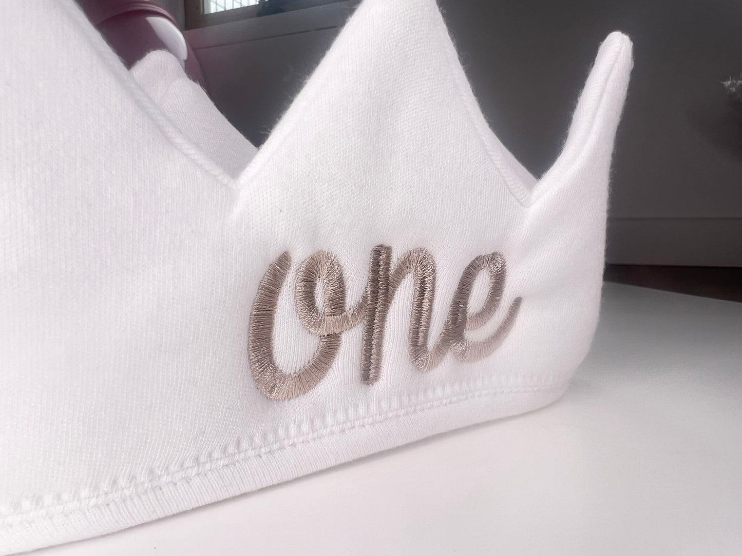 First Birthday Embroidered Crown