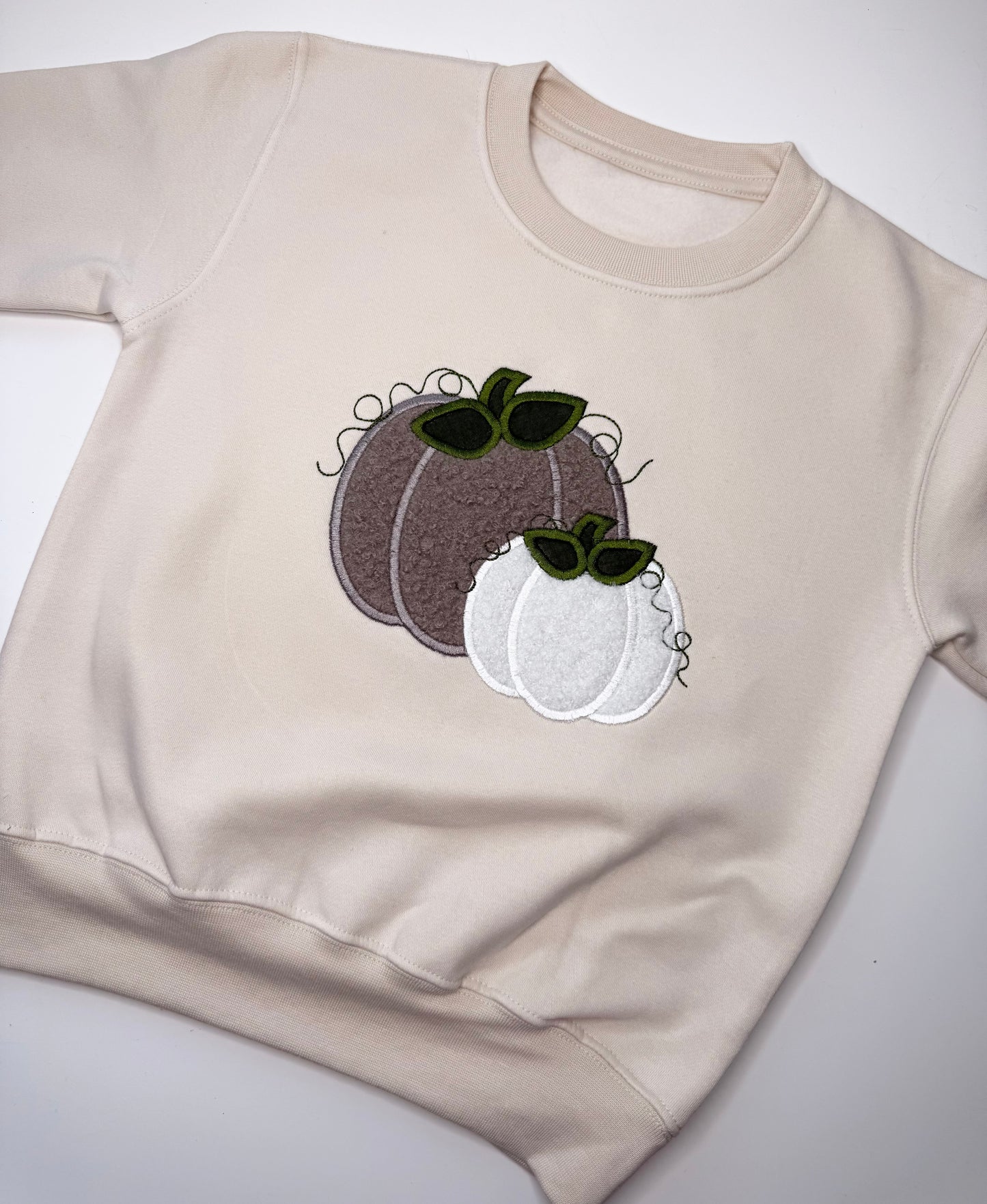 Cream Beige Pumpkin Teddy Bear Fabric sweatshirt