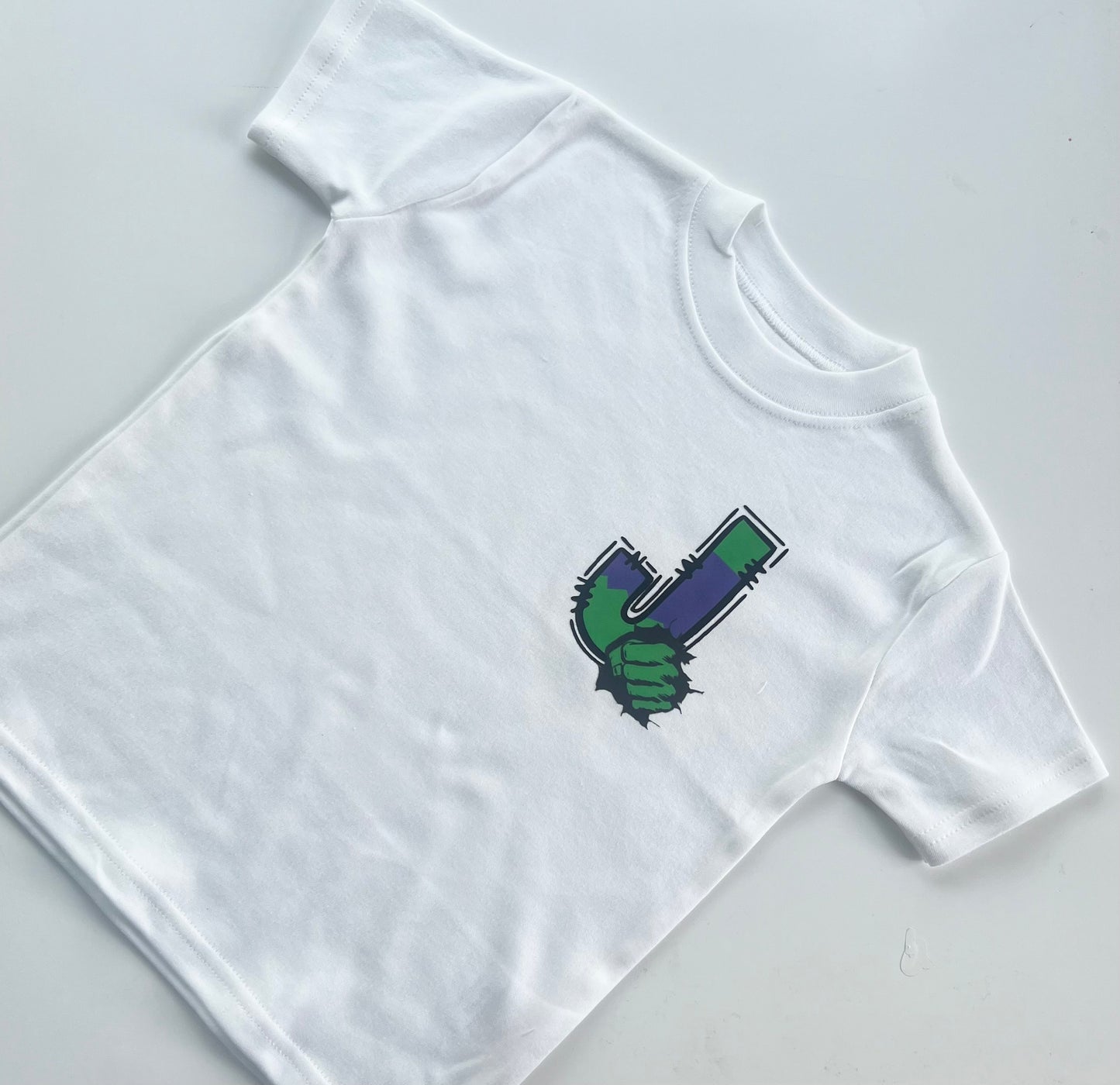 Superhero Hulk inspired Initial T-Shirt