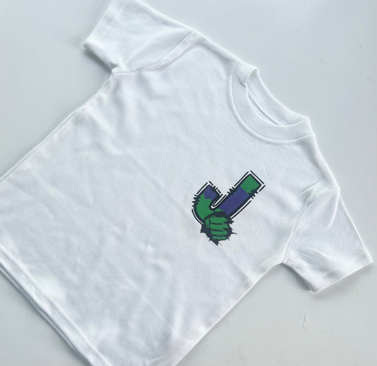 Superhero Hulk inspired Initial T-Shirt