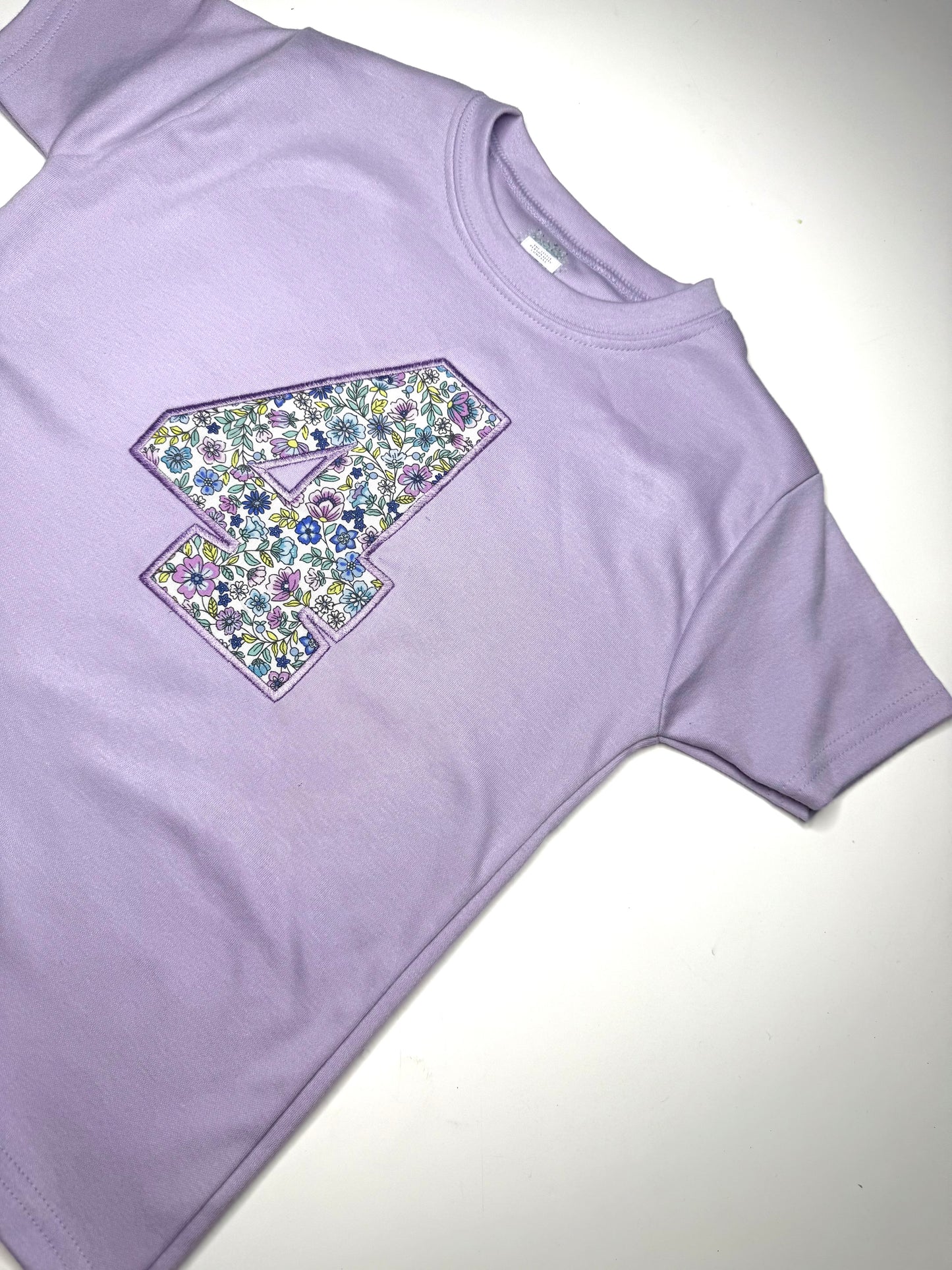 Lilac Floral Birthday Number T-Shirt