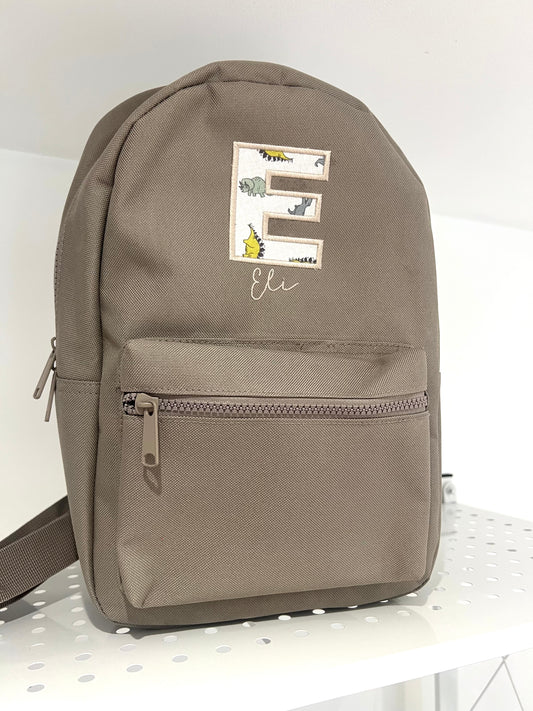 Personalised Appliqué Dinosaur Kids Backpack
