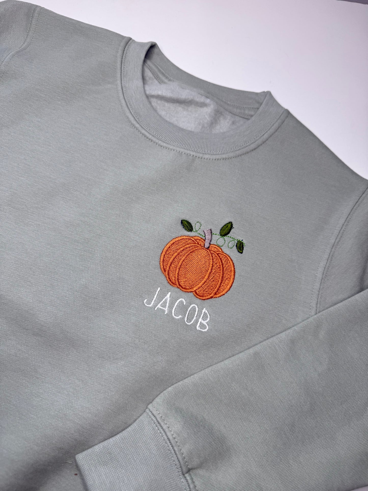 Sage Green Pumpkin Personalised Sweatshirt