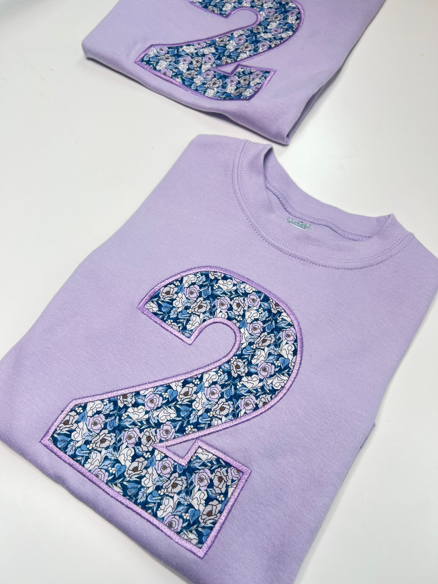 Lilac Floral Number Birthday T-Shirt