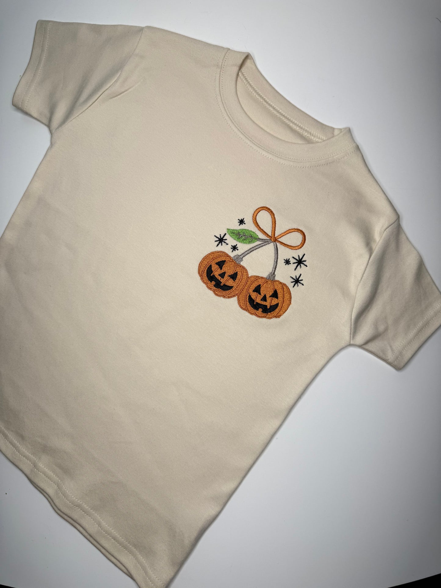 Cream Beige Pumpkin Cherries T-shirt