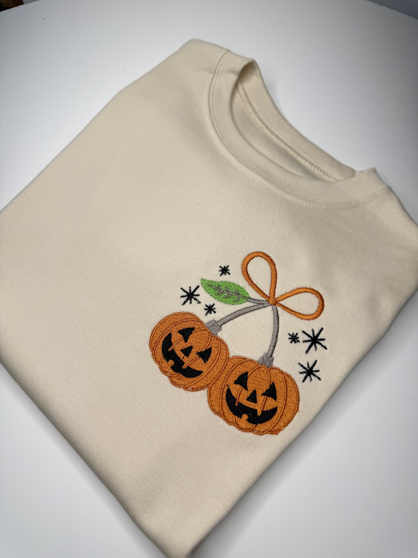 Cream Beige Pumpkin Cherries T-shirt