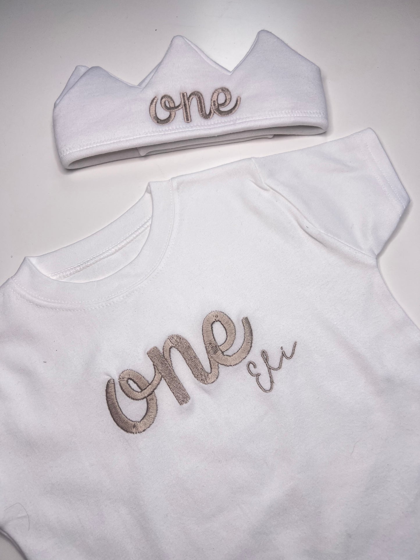 First Birthday Embroidered Crown