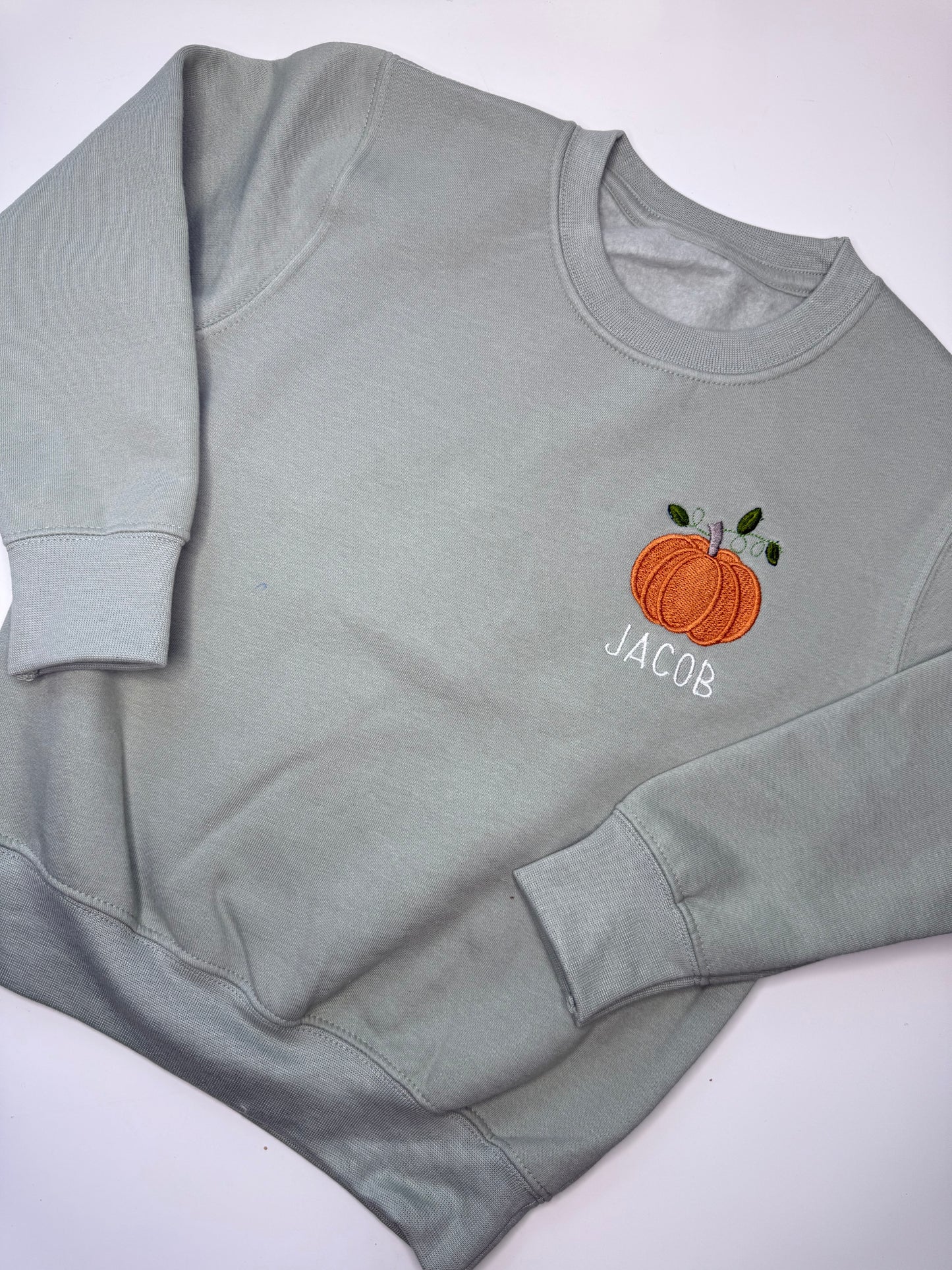 Sage Green Pumpkin Personalised Sweatshirt
