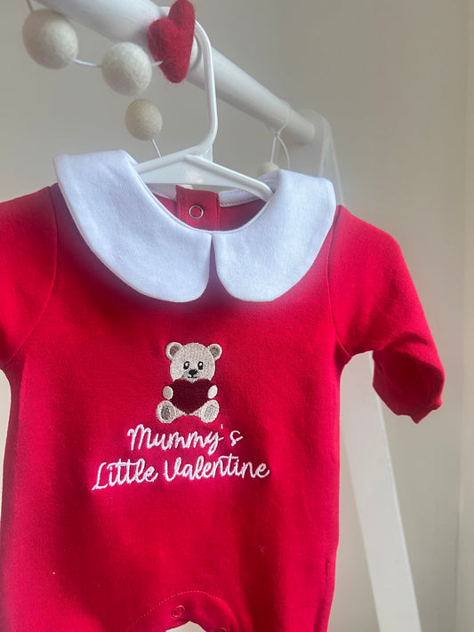 Beary Cute Little Valentine Red Babygrow