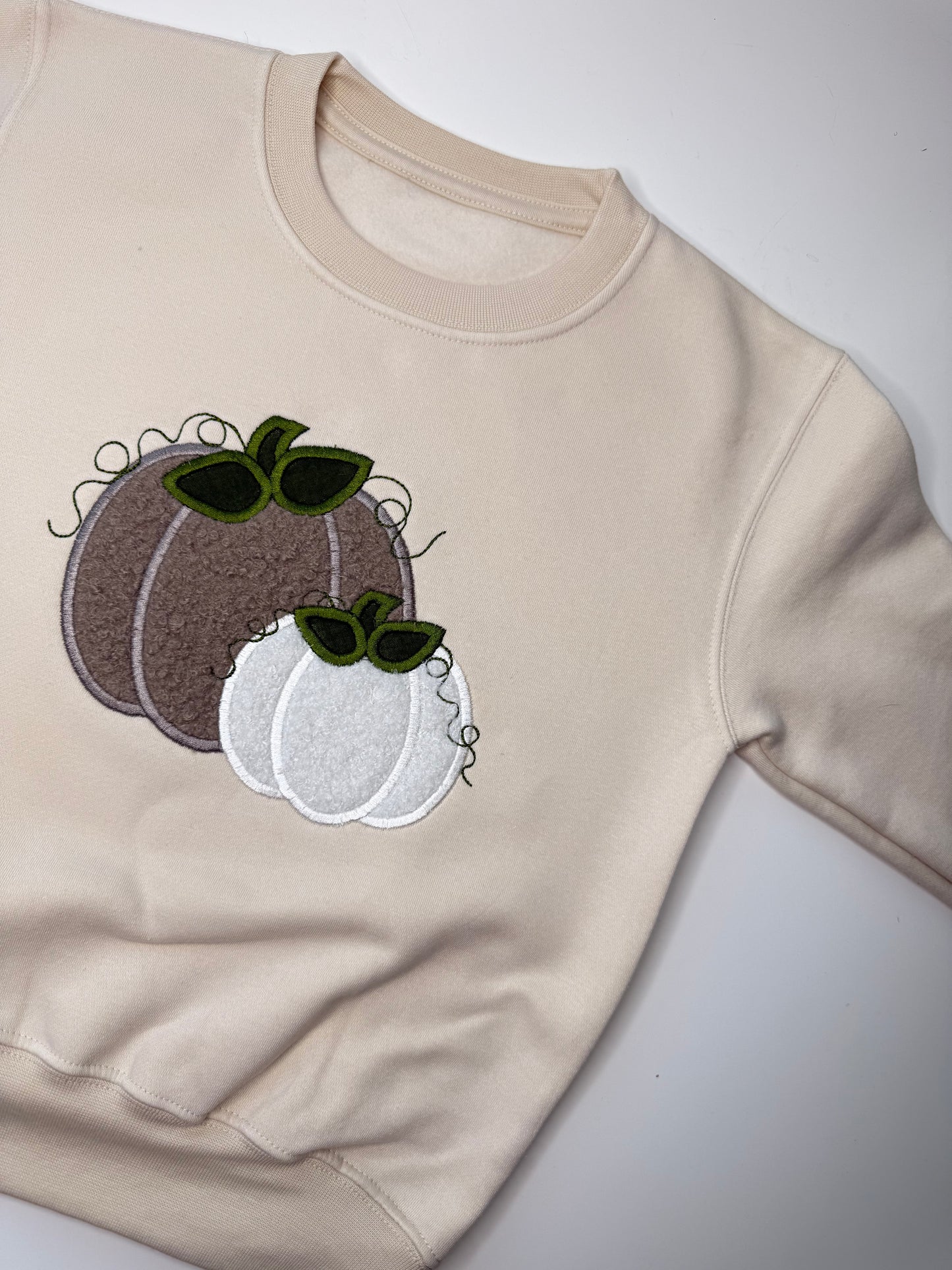 Cream Beige Pumpkin Teddy Bear Fabric sweatshirt