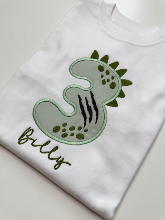 Dinosaur Theme Birthday Number T-Shirt
