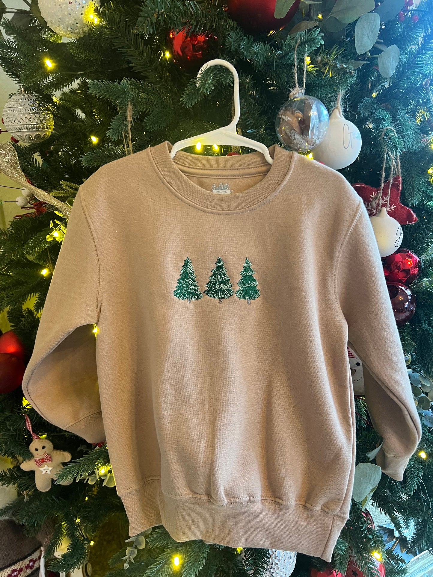 Three Trees Beige Christmas Jumper