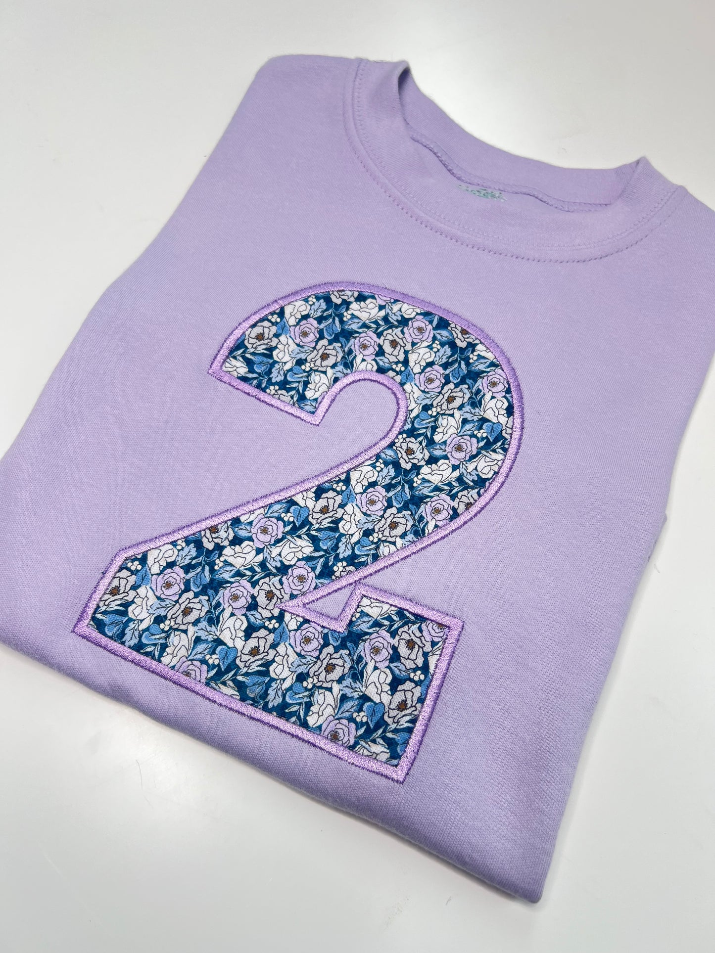 Lilac Floral Number Birthday T-Shirt