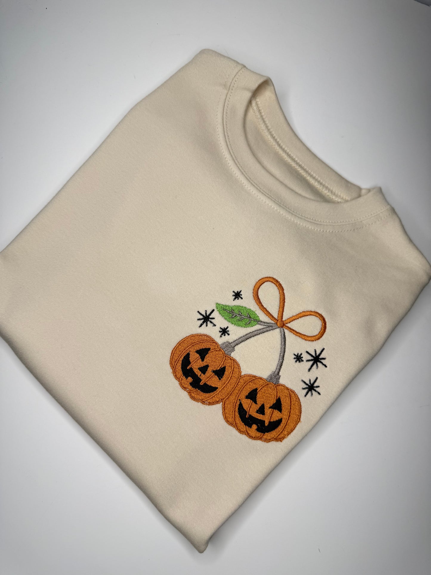 Cream Beige Pumpkin Cherries T-shirt