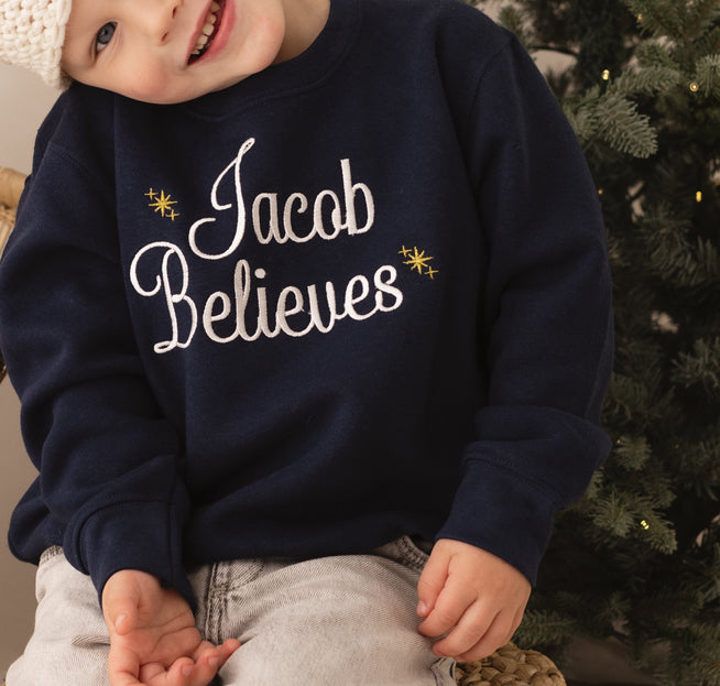 Personalised Believes Christmas Sweatshirt