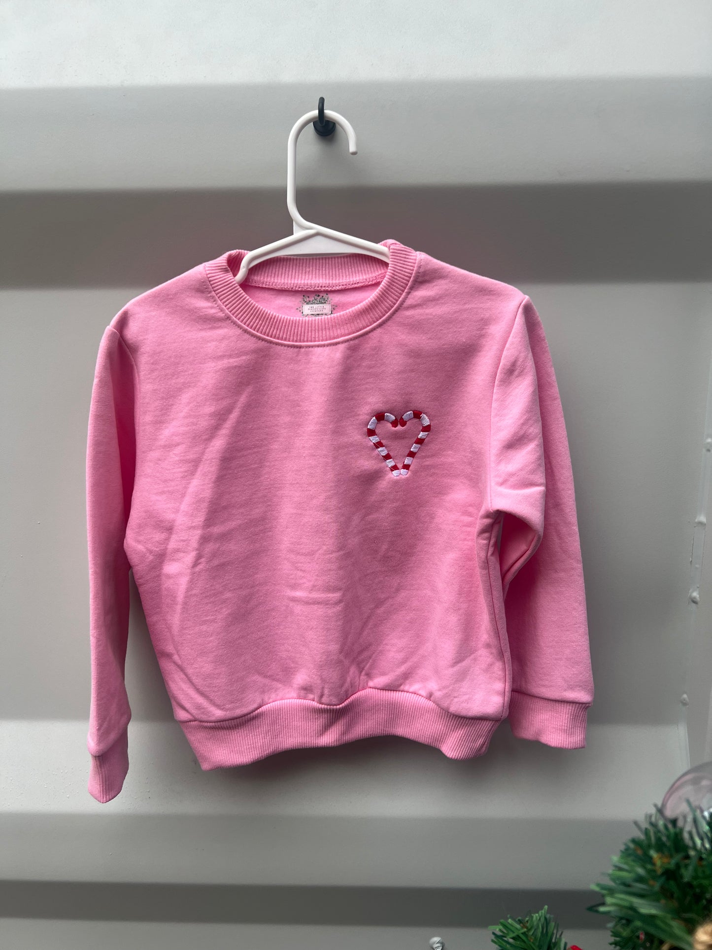 Heart Candy Cane Christmas Jumper