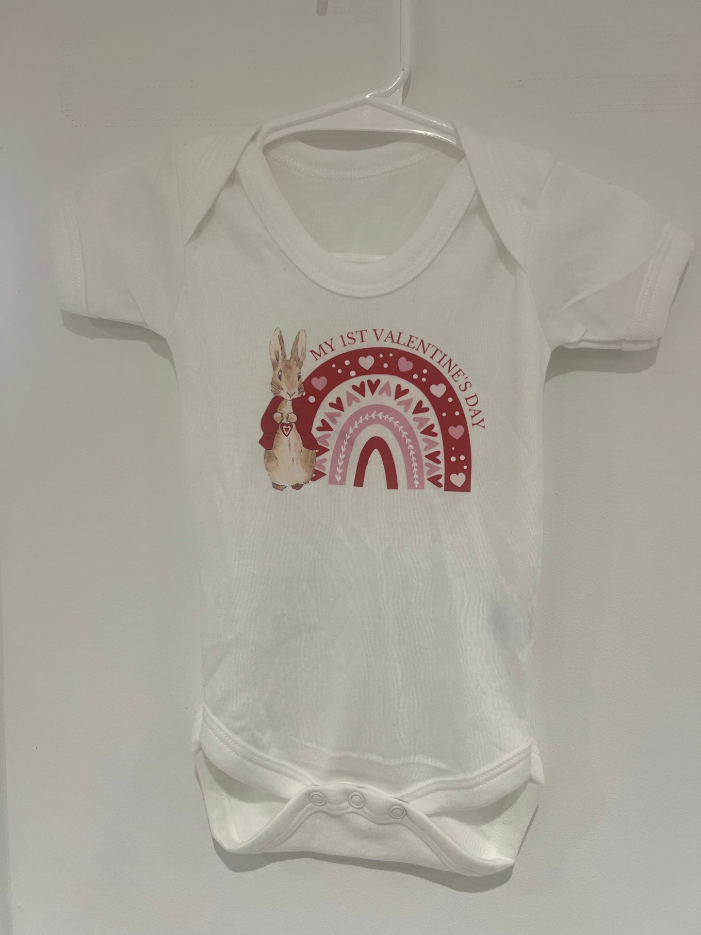 My 1st Valentines Day Bunny Rainbow Vest