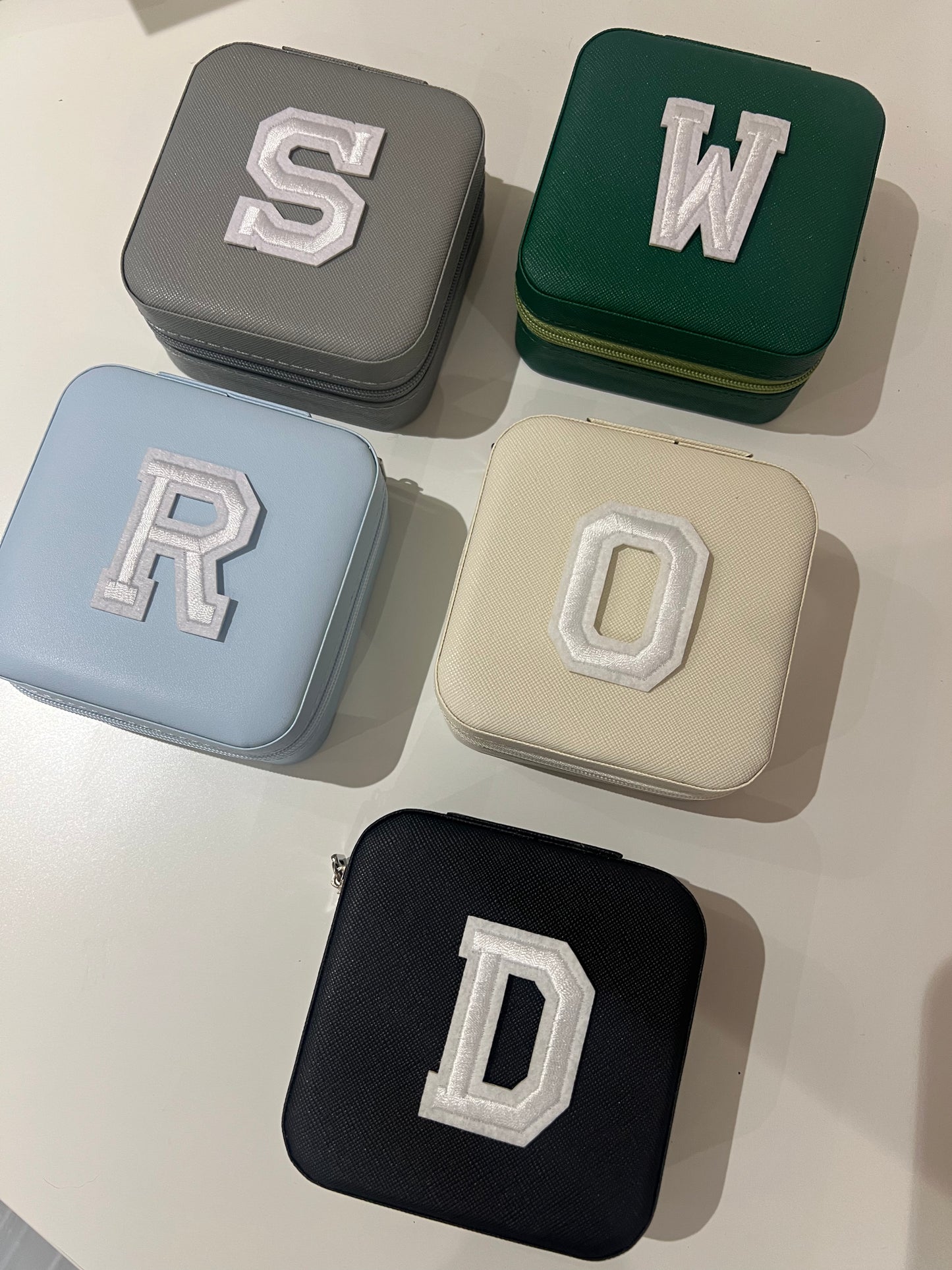 Initial personalised Travel jewellery boxes