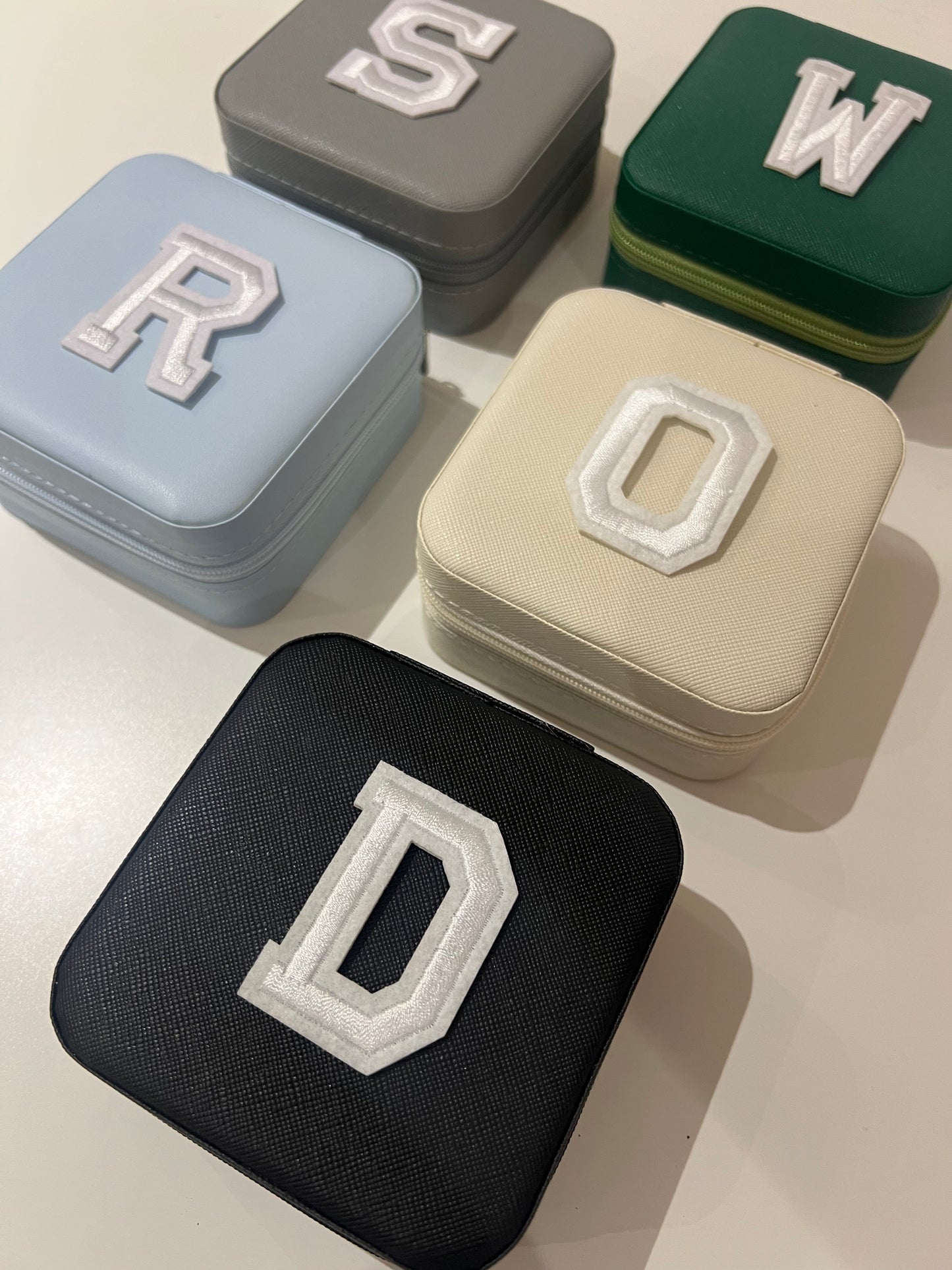 Initial personalised Travel jewellery boxes