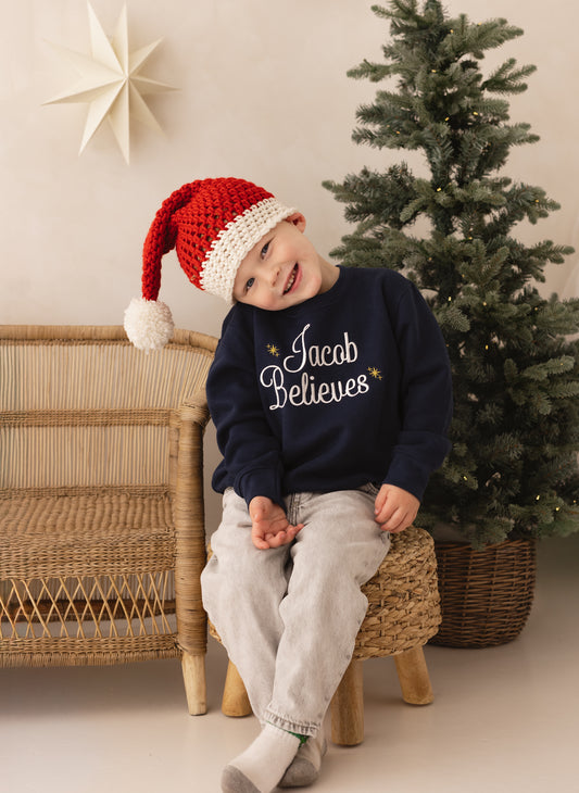 Personalised Believes Christmas Sweatshirt