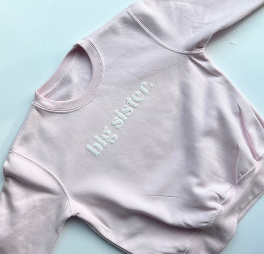 Pastel Pink Big Sister Sweatshirt