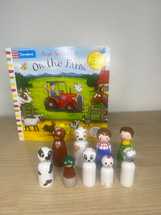 On The Farm Story Bag with Pegs