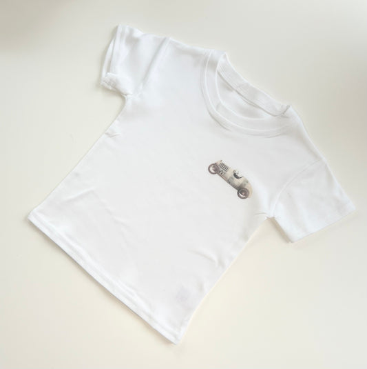 Limited Edition Striped Racing Car White T-shirt