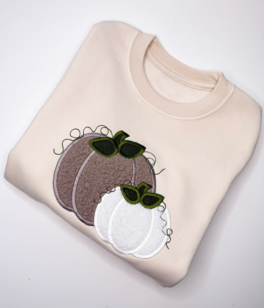 Cream Beige Pumpkin Teddy Bear Fabric sweatshirt
