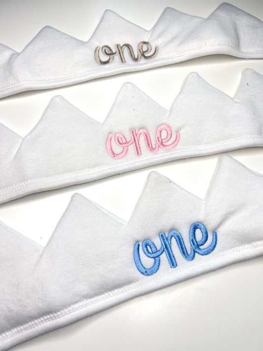 First Birthday Embroidered Crown