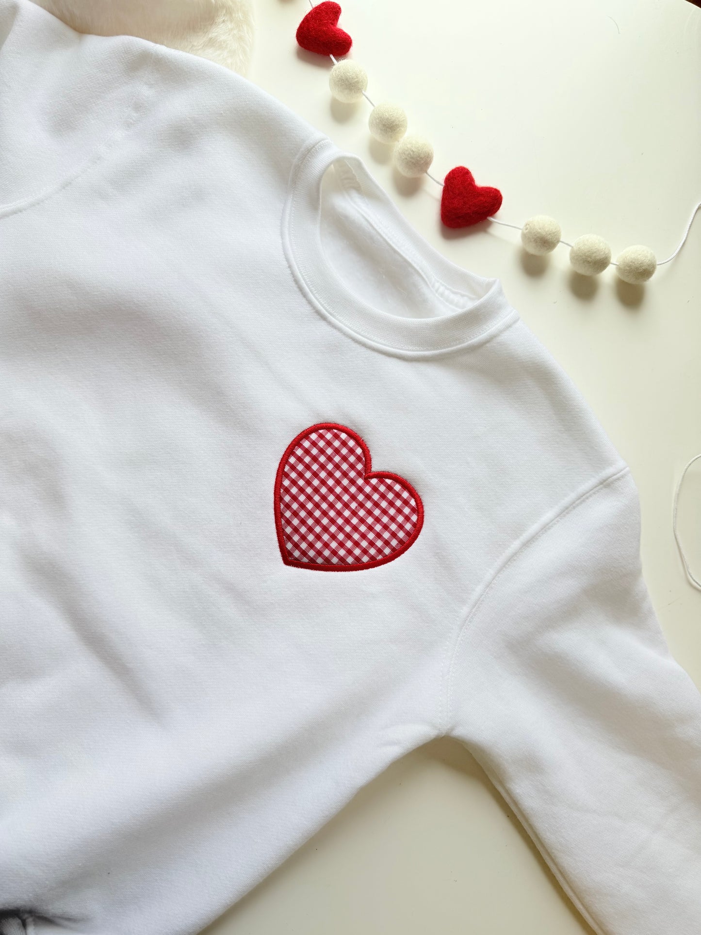 Valentines Gingham Heart Sweatshirt T-Shirt