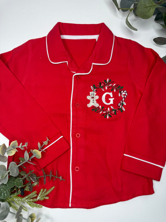 Initial Gingerbread Candy Cane Classic Christmas Pyjamas