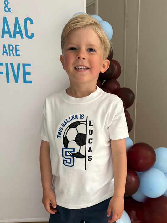 ‘This Baller is’ Football Theme Birthday T-Shirt