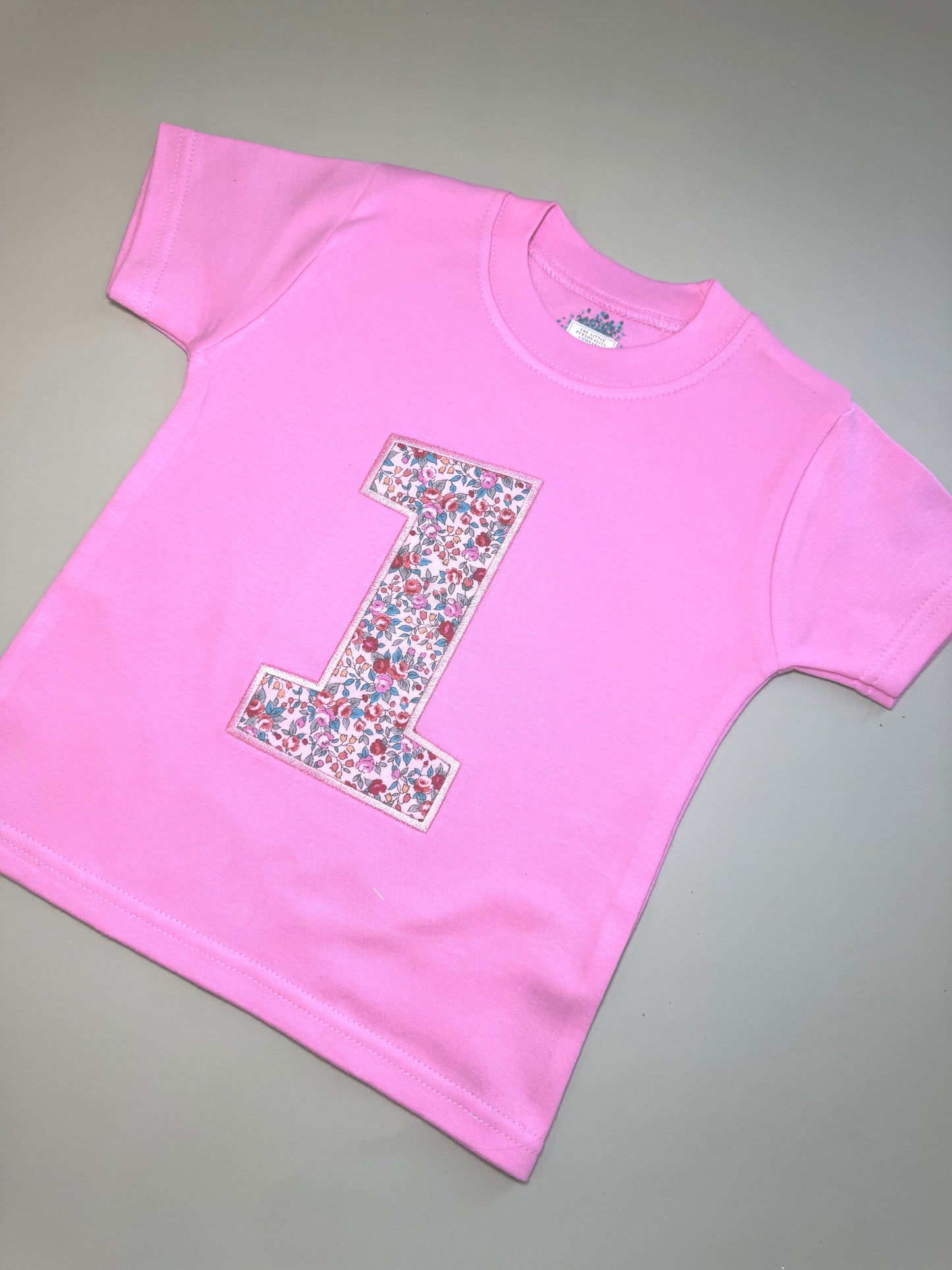 Pink Floral Birthday Number T-Shirt