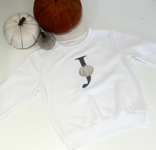 Personalised Initial Pumpkin Embriodered Sweatshirt