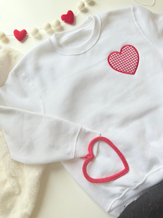 Valentines Gingham Heart Sweatshirt T-Shirt
