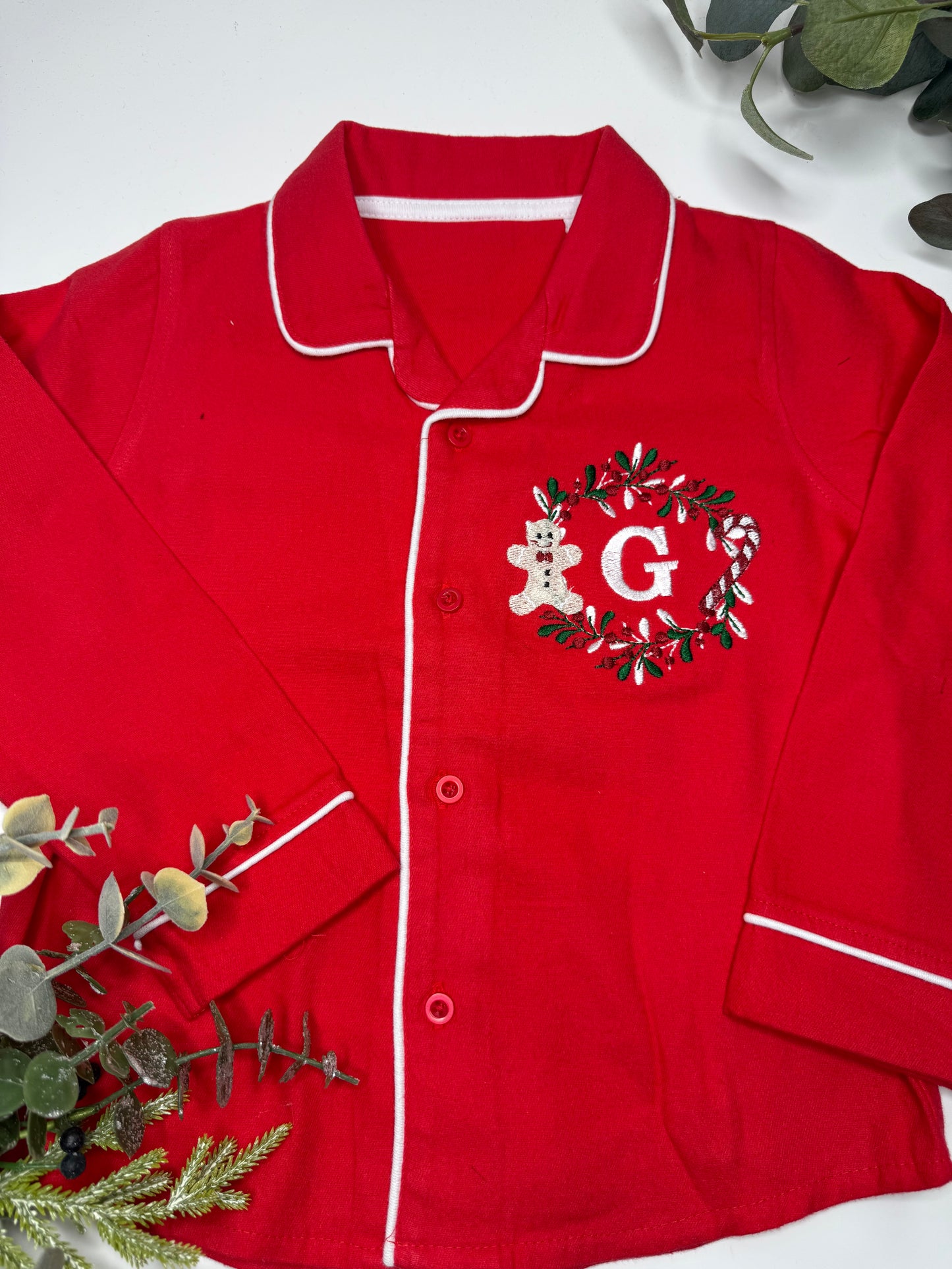 Initial Gingerbread Candy Cane Classic Christmas Pyjamas