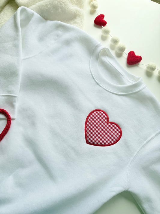 Valentines Gingham Heart Sweatshirt T-Shirt