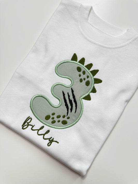 Dinosaur Theme Birthday Number T-Shirt