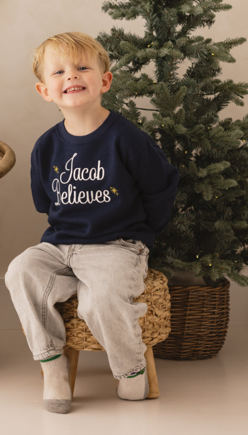 Personalised Believes Christmas Sweatshirt
