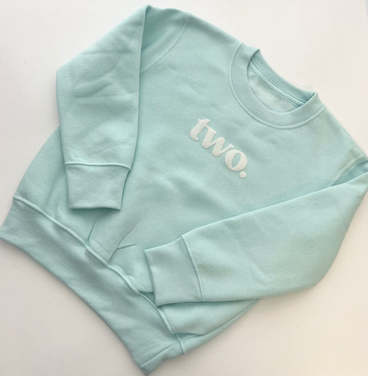 Pastel Blue Number Birthday Age Sweatshirt