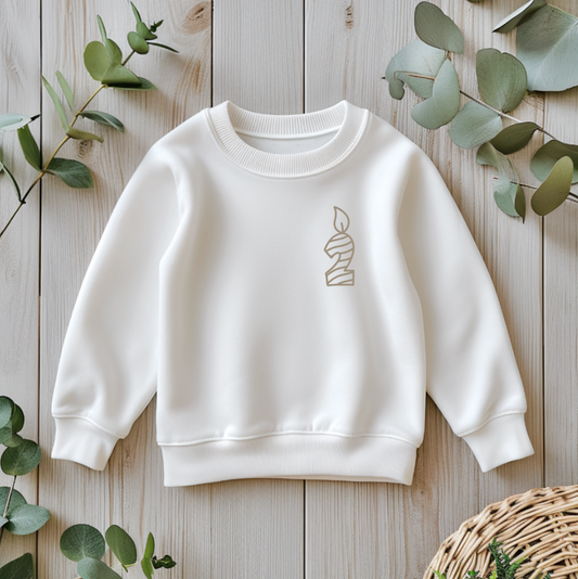 White Two Candle Second Birthday Sweatshirt