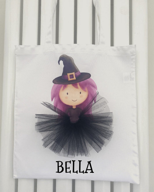 Personalised Tutu Witch Trick or Treating Bag