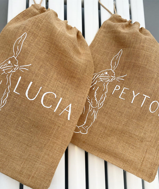 Personalised Easter Bunny Jute Bag